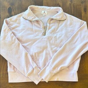 Anthropologie Sundry Women's Light Pink Quarter-Zip Sweatshirt